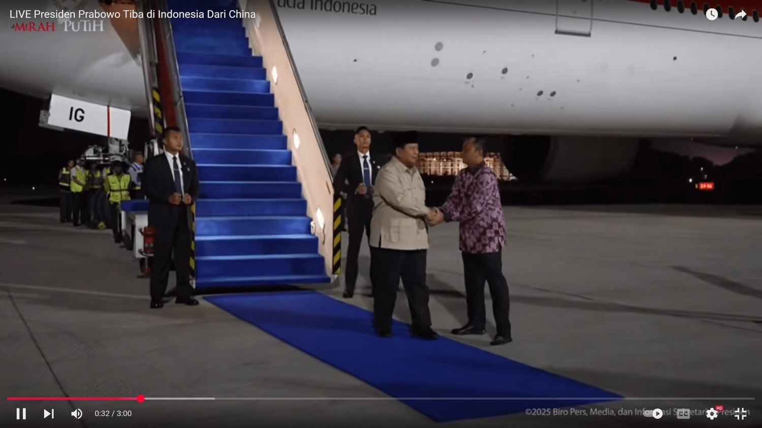 Presiden Prabowo Berakhir Kunjungannya di Tiongkok, Kini Tiba di Indonesia